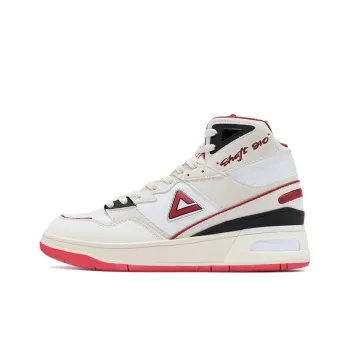 PEAK Taichi 910 OG Anti Slip Wear Resistant High Top Skateboard Shoes Men's White Red