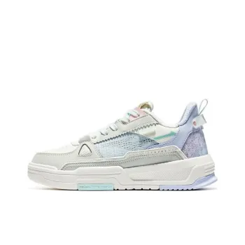 Erke Battery Panda Slip Resistant Cushioning Wear Resistant Low Top Skateboard Shoes Women's White Purple