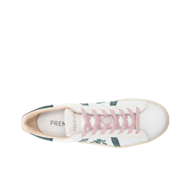 PREMIATA Russel Low-Top Skateboard Shoes Men's White Green-3