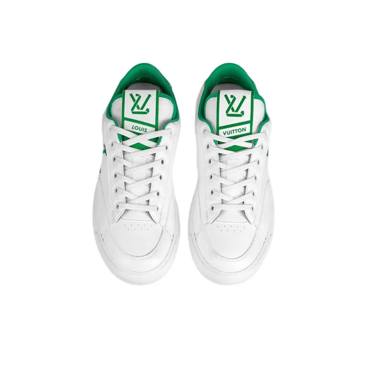 LOUIS VUITTON Charlie Low Top Stylish Skateboarding Shoes Men's White Green-2