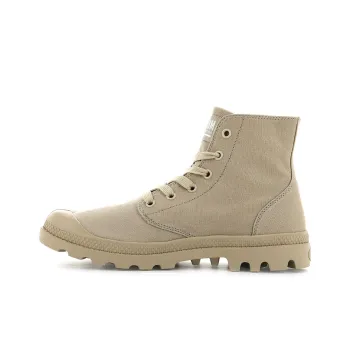 Palladium Mono Chrome Preppy Style Anti Slip Wear Resistant High Top Casual Shoes Unisex Khaki