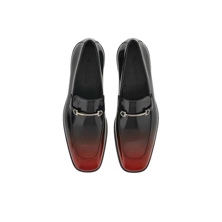 FERRAGAMO Gancini-buckle Gradient Leather Loafers-2