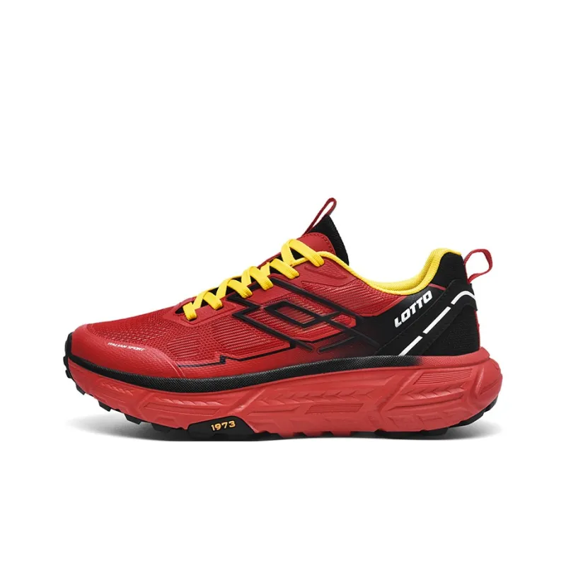 LOTTO Anti-Slip Wear-Resistant Breathable Lightweight Low-Top Trekking Shoes Men's Red Black-0