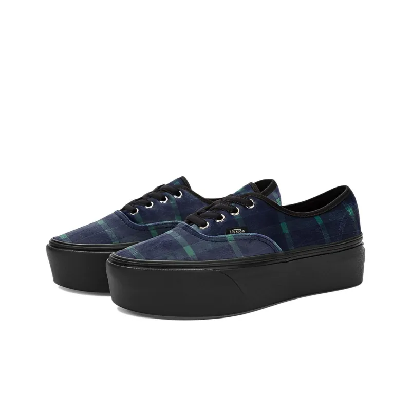 Authentic Vans Stackform 'Velvet Plaid Green Black' Women's-2