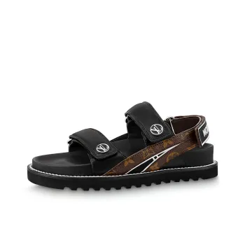 LOUIS VUITTON Paseo Comfort Beach Sandals Women's Black