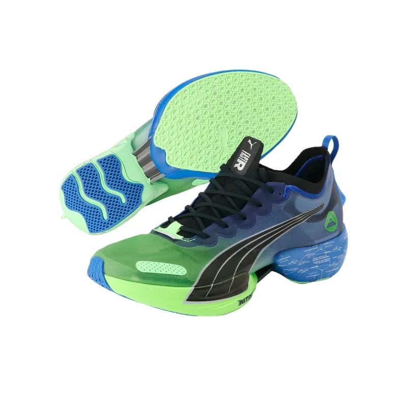 PUMA Fast R Nitro Elite Slip Resistant, Abrasion Resistant, Breathable Low Top Running Shoes Men's Blue Green-4