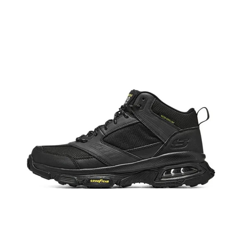 Skechers SKECH-AIR Envoy Cushioning Rebound Impact-Resistant High-Top Outdoor Shoes Pure Black-0
