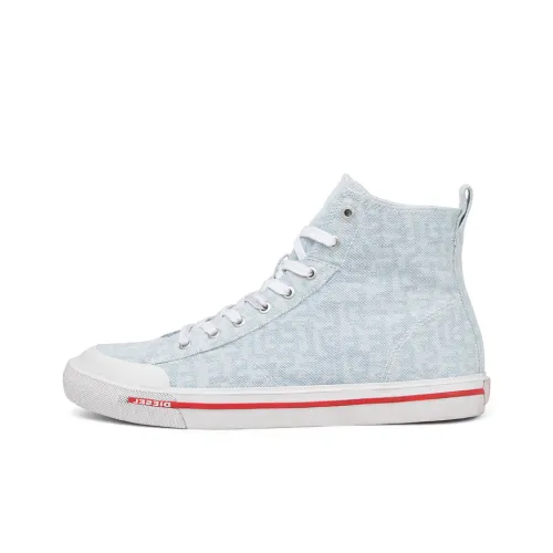 DIESEL S-Athos Skateboard Shoes Men High-Top Light Blue