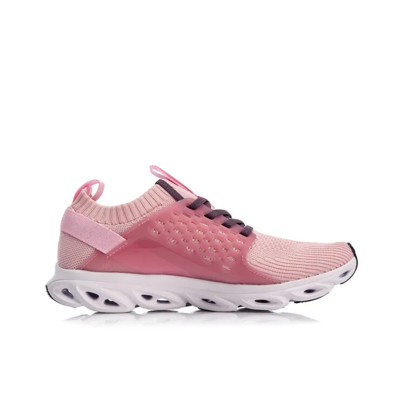 LiNing Li Ning Arc Cushioned Anti Slip Wear Resistant Breathable Lightweight Low Top Running Shoes Women's Pink-1