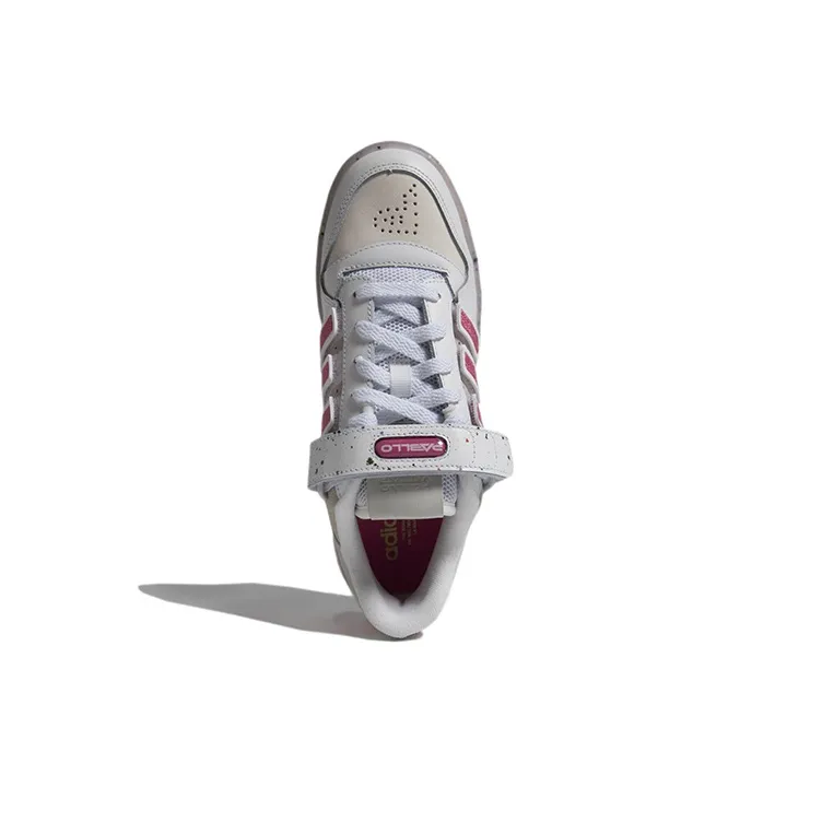 Adidas Originals FORUM Low Pabllo Vittar Lightweight Anti Slip And Wear Resistant Low Top Skateboard Shoes White Pink-4