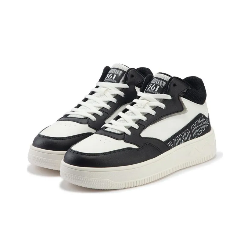361° AF1 Flying Target Abrasion Resistant Breathable High Top Skateboard Shoes Women's White Black-2