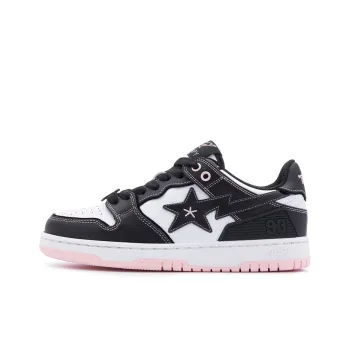 BAPY x A BATHING APE SK8 STA Stylish Skateboarding Shoes Women's Black White Pink