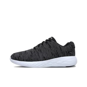 Skechers GO RUN 600 Cushioned Slip-Resistant Breathable Low-Top Running Shoes Black White