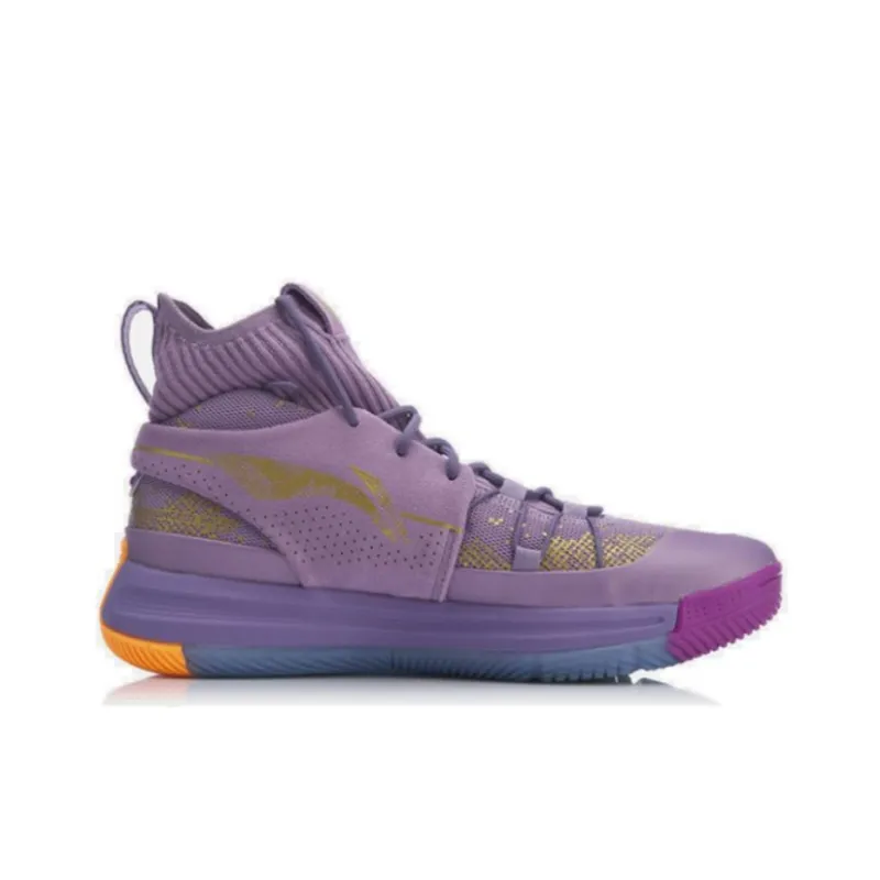 LiNing 937 Cushioning Anti Slip And Wear Resistant High Top Basketball Shoes Purple-1