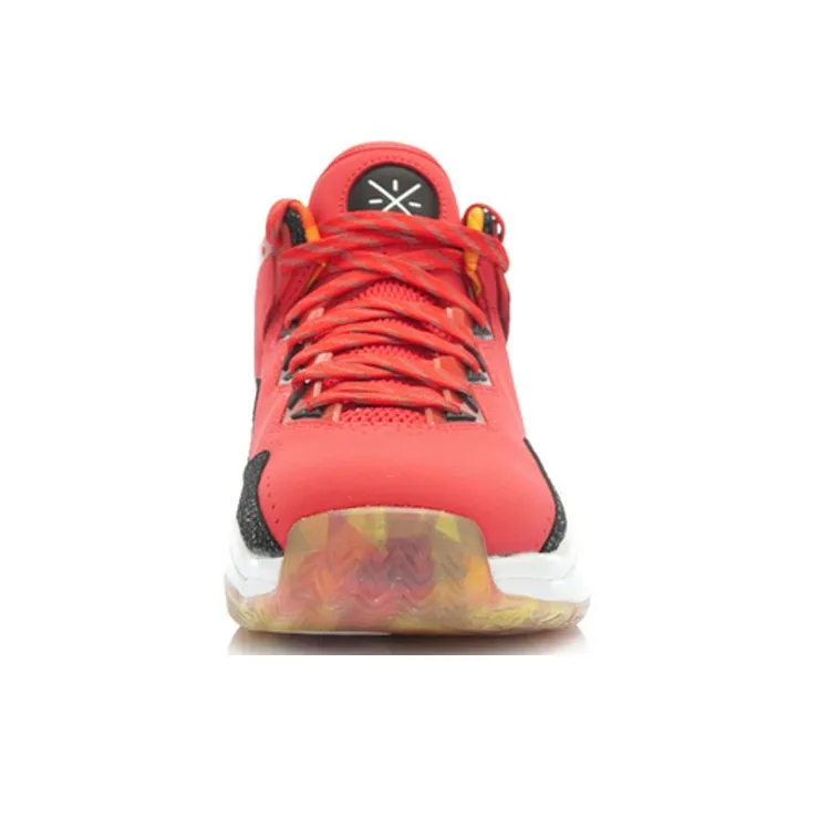 LiNing WOW 3 Non slip Lightweight Mid Top Basketball Shoes Men's Red Black Yellow-3
