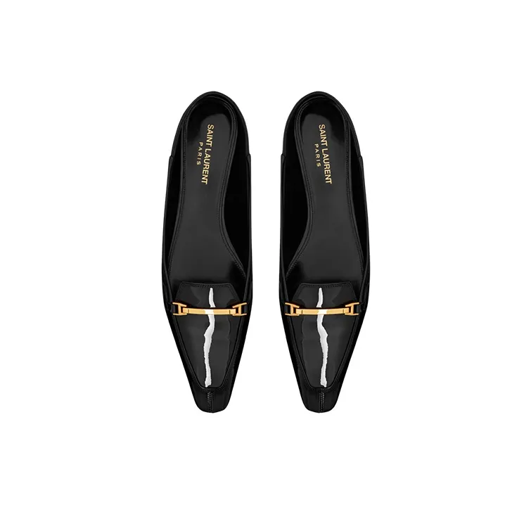 SAINT LAURENT Chris 05 Leather Ballerina Shoes-4