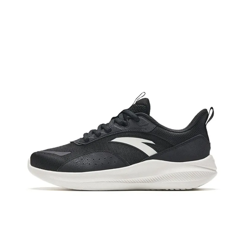 Anta Walk Cushioning Anti Slip And Wear Resistant Breathable Rebound Low Top Casual Running Shoes Women's Black-0