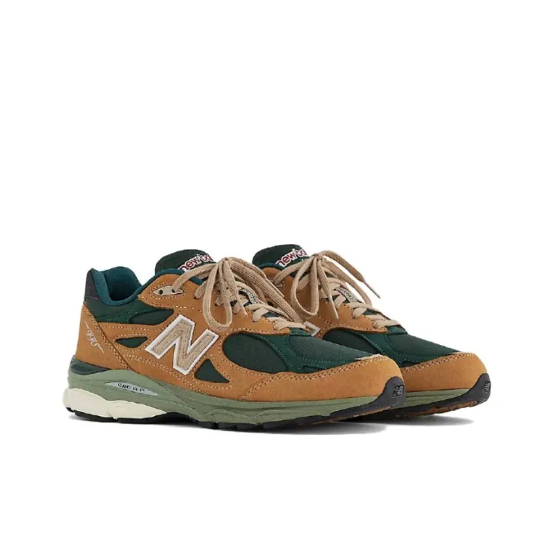 New Balance 990v3 MiUSA Tan Green-2
