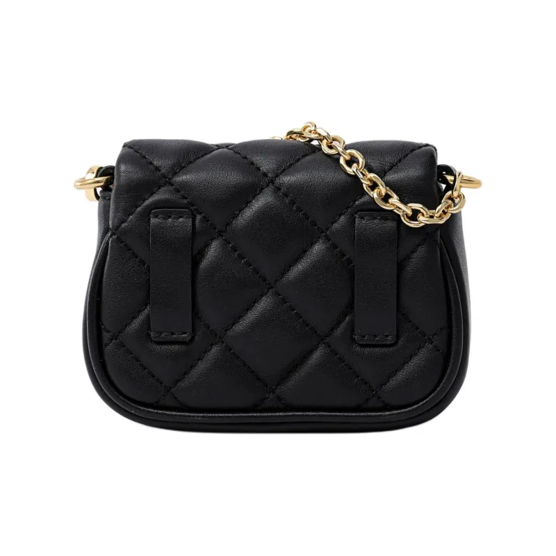FION Leather & Metal Crossbody Bag Regular Women's Black-2