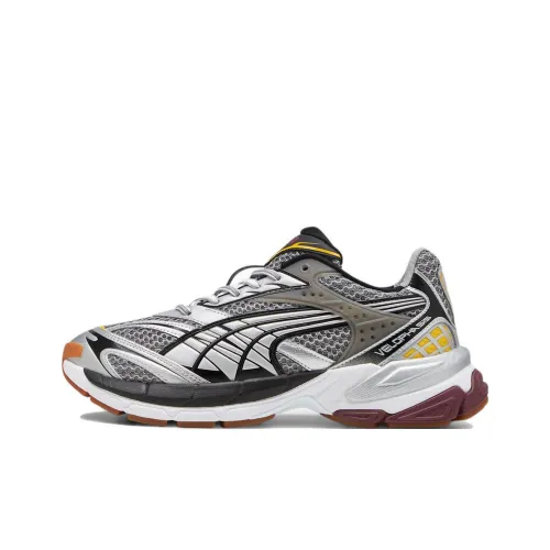 PUMA Velophasis Phased Silver Yellow Burgundy