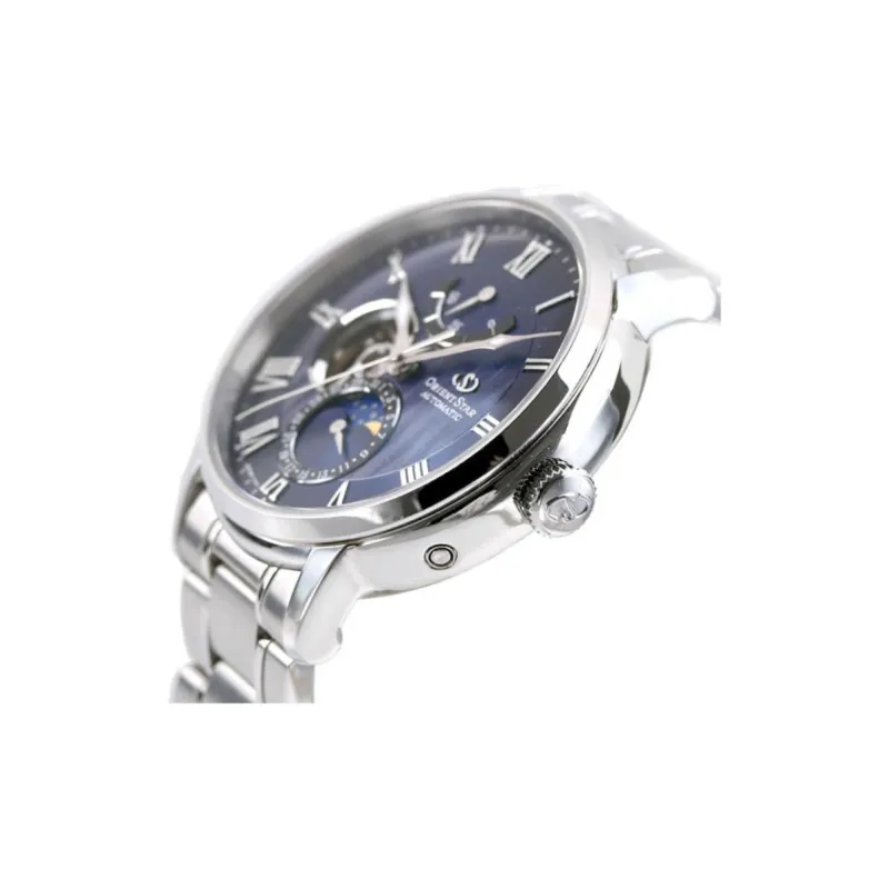 ORIENT Automatic/Manual Mechanical Movement Stainless Steel Strap Watch Unisex Blue Dial-1