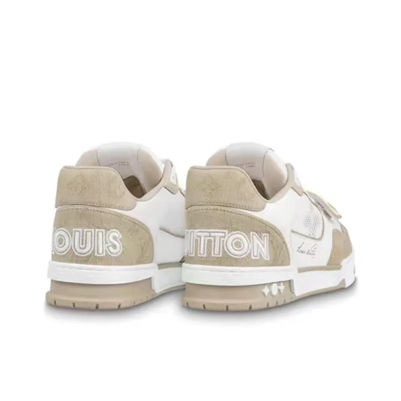LOUIS VUITTON Lv Trainer 'White Beige Velcro'-3