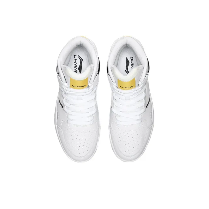 LiNing Knight Slip Resistant, Abrasion Resistant, Support Height Increasing High Top Skateboard Shoes Men's Ivory-3