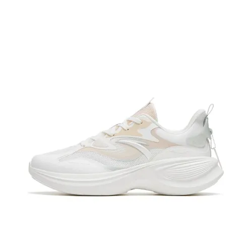 Anta Leaf 3.0 Anti Slip Wear Resistant Low Top Running Shoes Women's White Brown