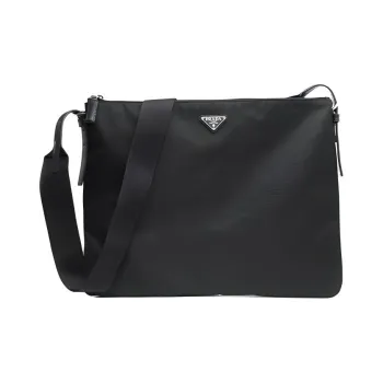 PRADA Leather Crossbody Bag Men's Black