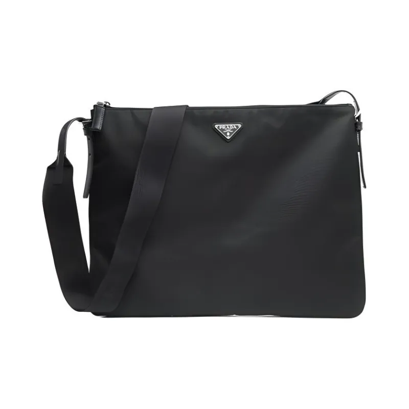 PRADA Leather Crossbody Bag Men's Black-0