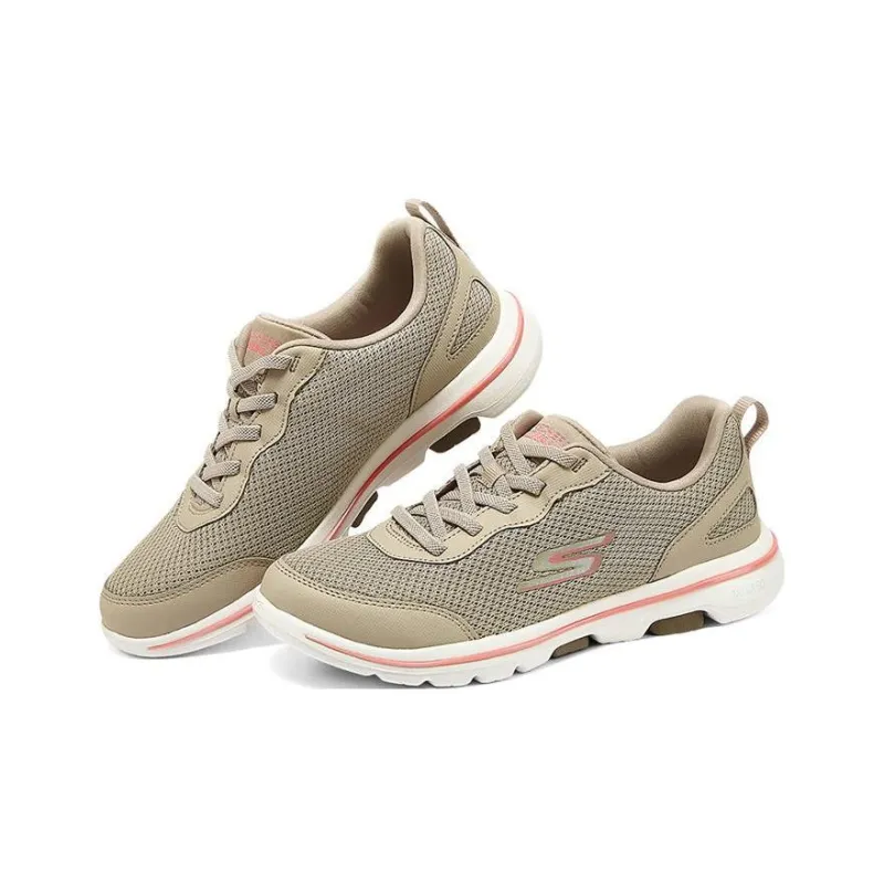 Skechers Go Walk 5 Breathable Lightweight Rebound Low Top Sports Casual Shoes Women's Taupe-2