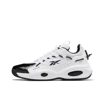 Reebok Solution Mid Anti-Slip And Wear-Resistant Breathable Low-Top Vintage Basketball Shoes Unisex White Black