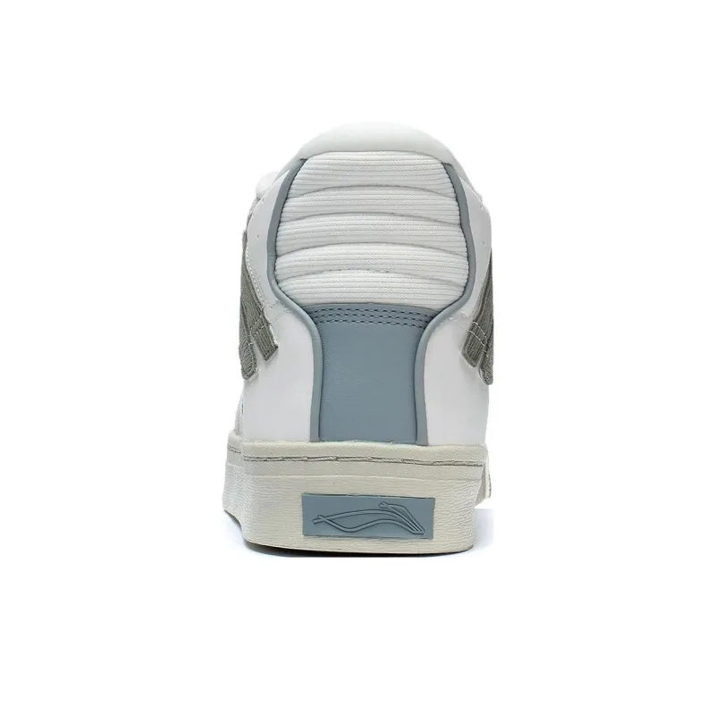 LiNing 180 Slip Resistant, Abrasion Resistant, Lightweight Mid Top Skateboard Shoes Men's White-4