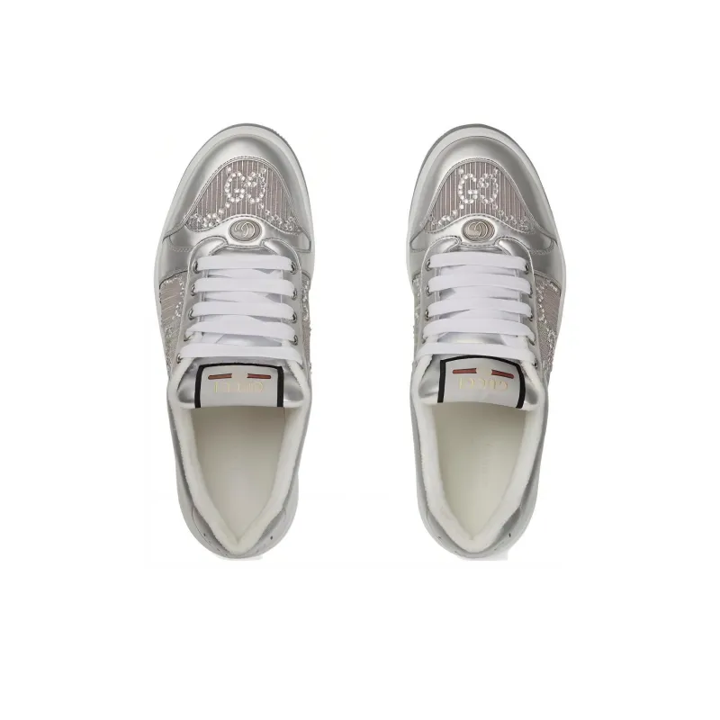 GUCCI Women's Screener 'GG Crystals Silver' Women's-3