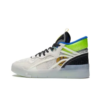 LiNing Wave Mid Party Anti Slip Wear Resistant Mid Top Skateboard Shoes Women's White Black Blue