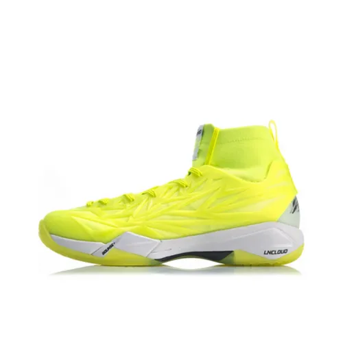 LINING Frontier Shadow Badminton Shoes Men High-Top Neon Bright Green