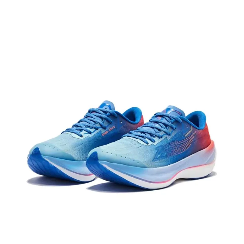 QIAODAN Feiying PB2.0 Anti Slip Wear Resistant Low Top Running Shoes Men's Blue Red Fall/Winter Edition-2