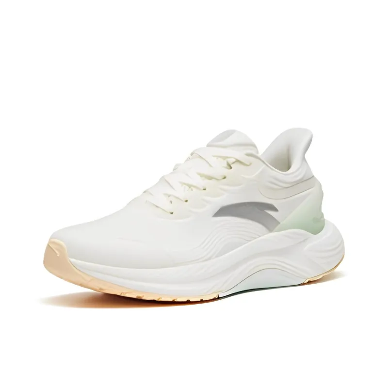Anta Gen 3.0 Lite Cushioning, Slip Resistant, And Abrasion Resistant Low Top Running Shoes Women's Ivory White-2