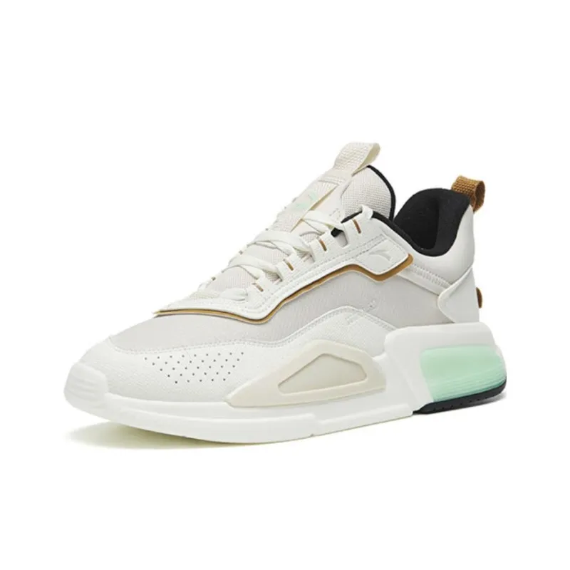 Anta Rubik's Cube Cushioning Anti-Slip And Wear-Resistant Low-Top Sports Casual Shoes Gray White Brown-2