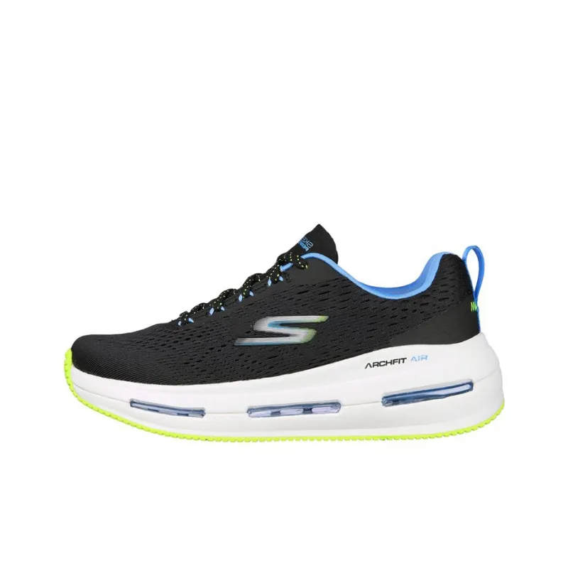 Skechers Max Cushioning Arch Fit Cushioning Anti-Slip And Wear-Resistant Low-Top Running Shoes Women's Black Blue-0