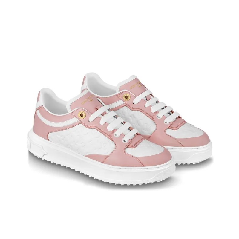 LOUIS VUITTON Time Out Sneakers 'White Mini Monogram Pink' Women's-2