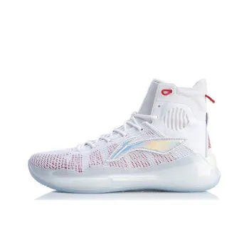 LiNing YuShuai 13 Boom Anti Slip And Wear Resistant Lightweight High Top Basketball Shoes Men's White Red