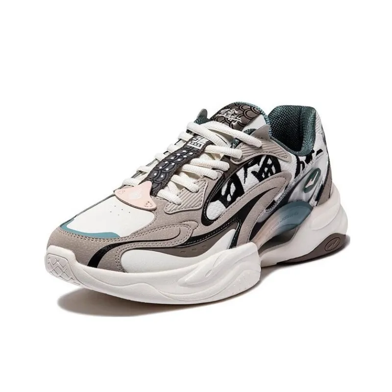 Erke Kunlun Five Elements Anti Slip Wear Resistant Low Top Sports Casual Shoes Men's Gray-1