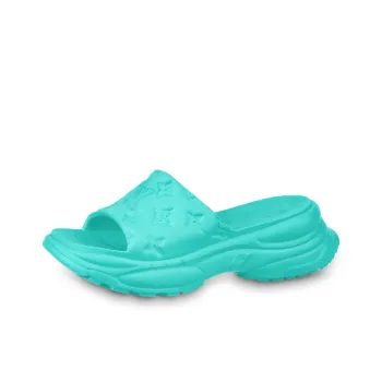 LOUIS VUITTON Pool 55 Line Stylish Sandals Women's Aqua Green
