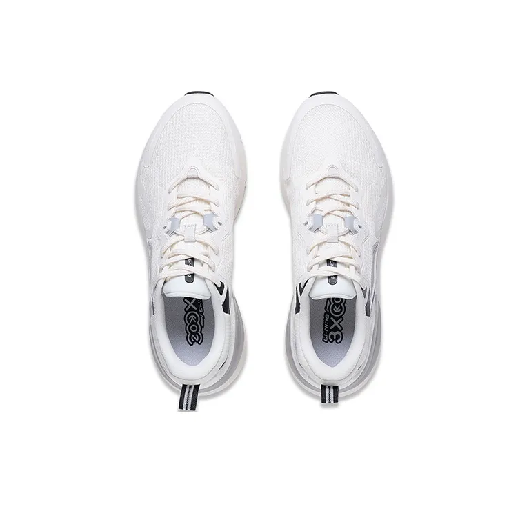 LiNing Cushioned Anti Slip Wear Resistant Breathable Lightweight Low Top Running Shoes Men's White-2