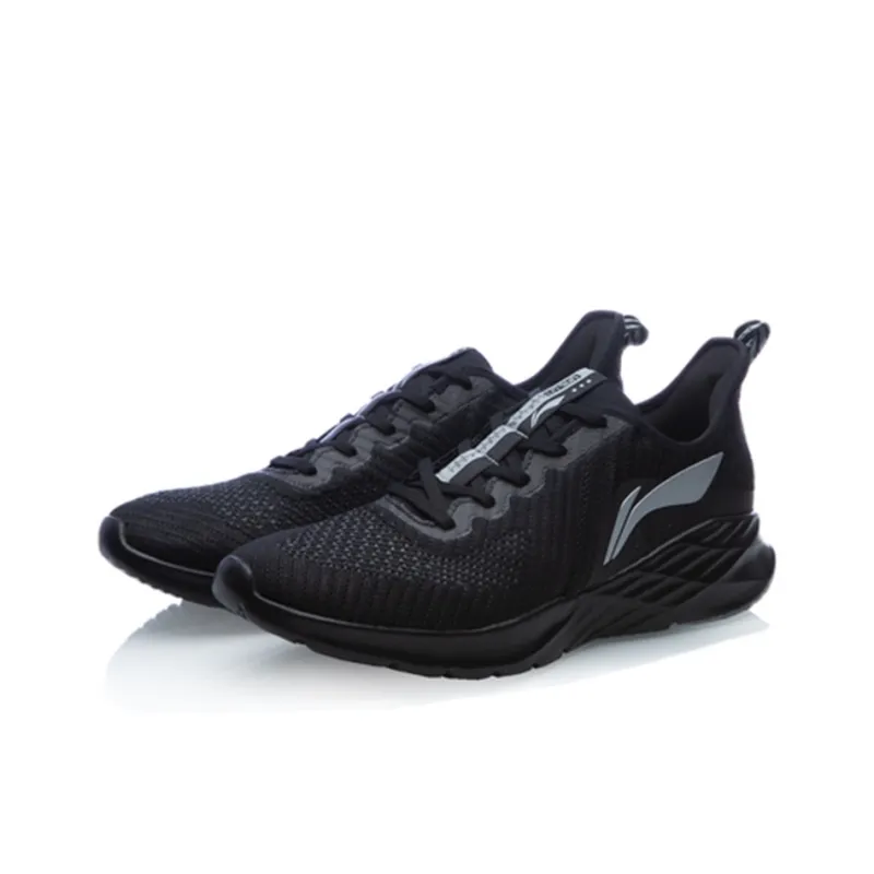 LiNing Crazy Run Cushioning Wear Resistant Low Top Running Shoes Unisex Black-2