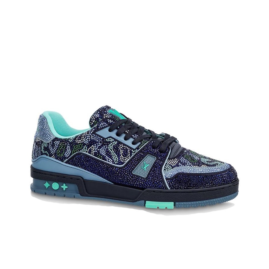 LOUIS VUITTON Lv Trainer Marine Navy Blue Crystal - POIZON