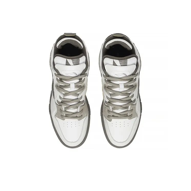 LiNing Wave Pro Anti Slip And Wear Resistant Lightweight Low Top Skateboard Shoes Men's White Gray-3