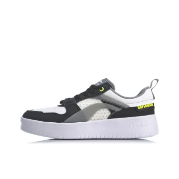 LiNing Wave Superwave Lite Anti Slip Wear Resistant Low Top Skateboard Shoes Men's White Black Gray
