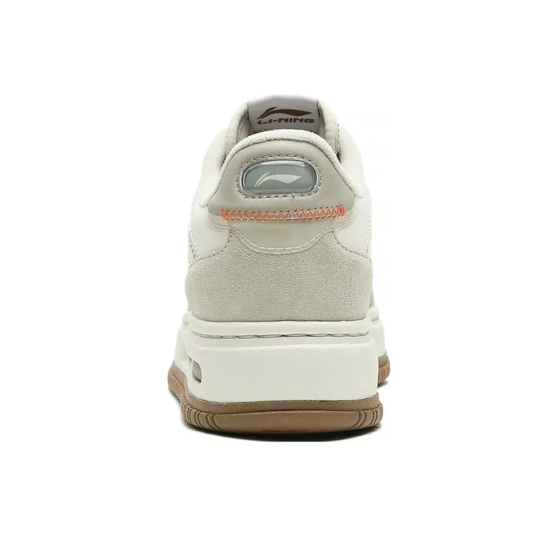 LiNing Future C1 Anti Slip Wear Resistant Low Top Skateboard Shoes Women's Gray White-3